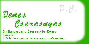 denes cseresnyes business card