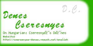 denes cseresnyes business card